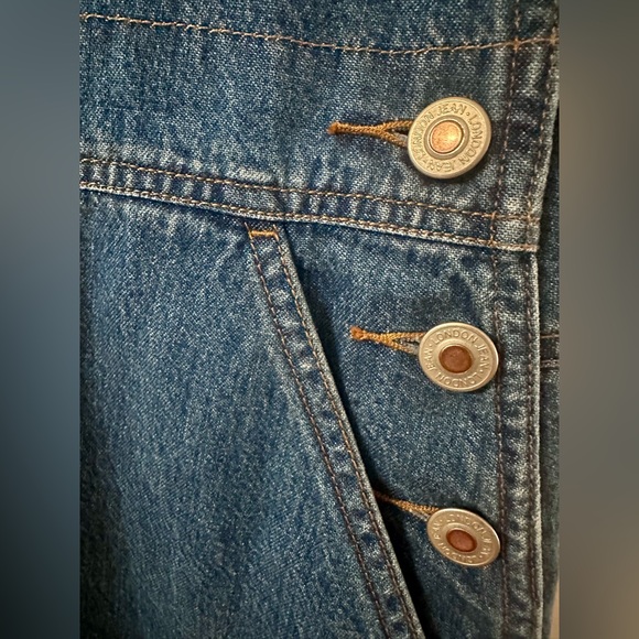Vtg London Jean Classic Retro Denim Bib Suspender Overalls XS -S / Size 6 - Picture 7 of 11